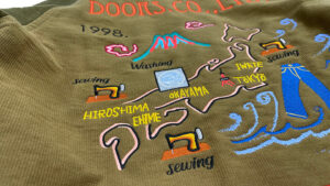 スーベニア風　刺繍入りジャケット　スカジャン　（MENS） ディテールカット１　株式会社DOORS（ドアーズ）