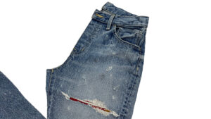 e-flow　ペンキ加工　デニムパンツ Paint-processing Skinny Denim Pants (WOMENS)　ディテールカット　１　株式会社DOORS（ドアーズ）